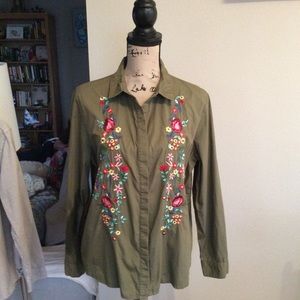 Embroidered green blouse